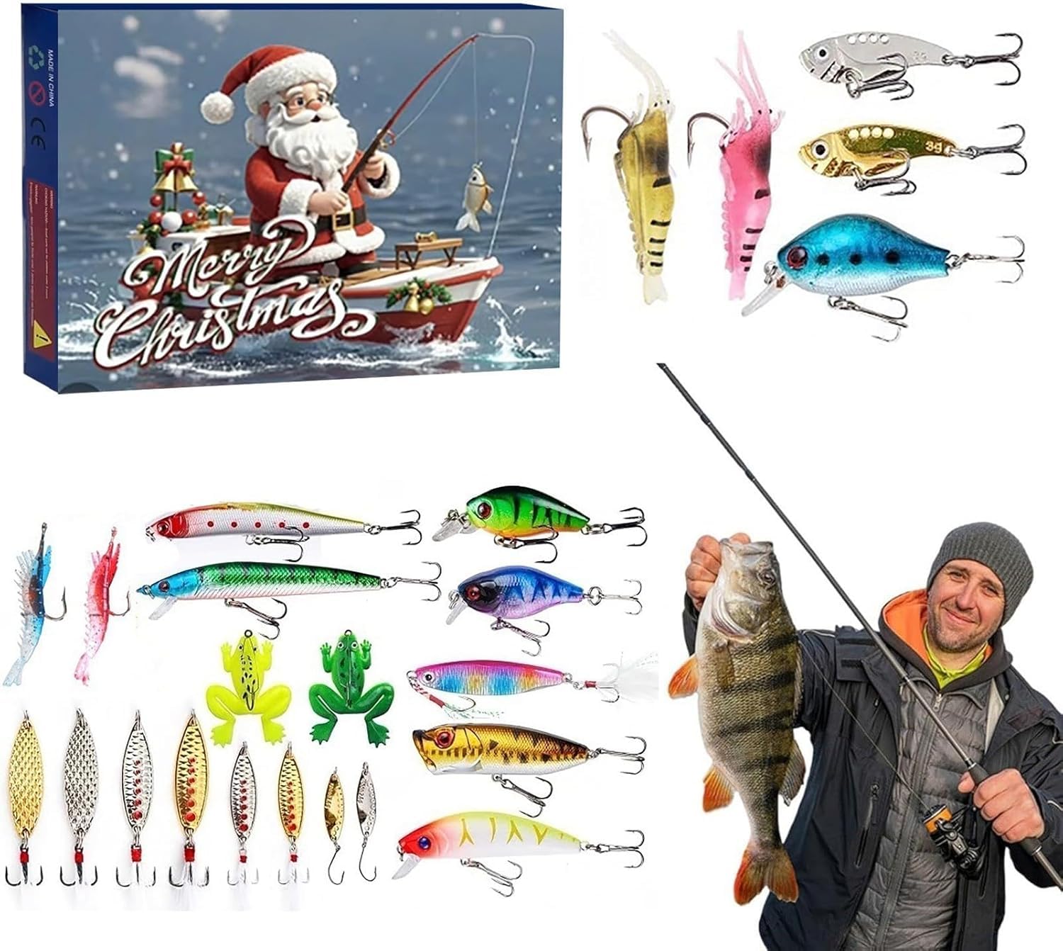 Mens Grooming Advent Calendar - Calendario dell'Avvento Pesca Conto alla rovescia