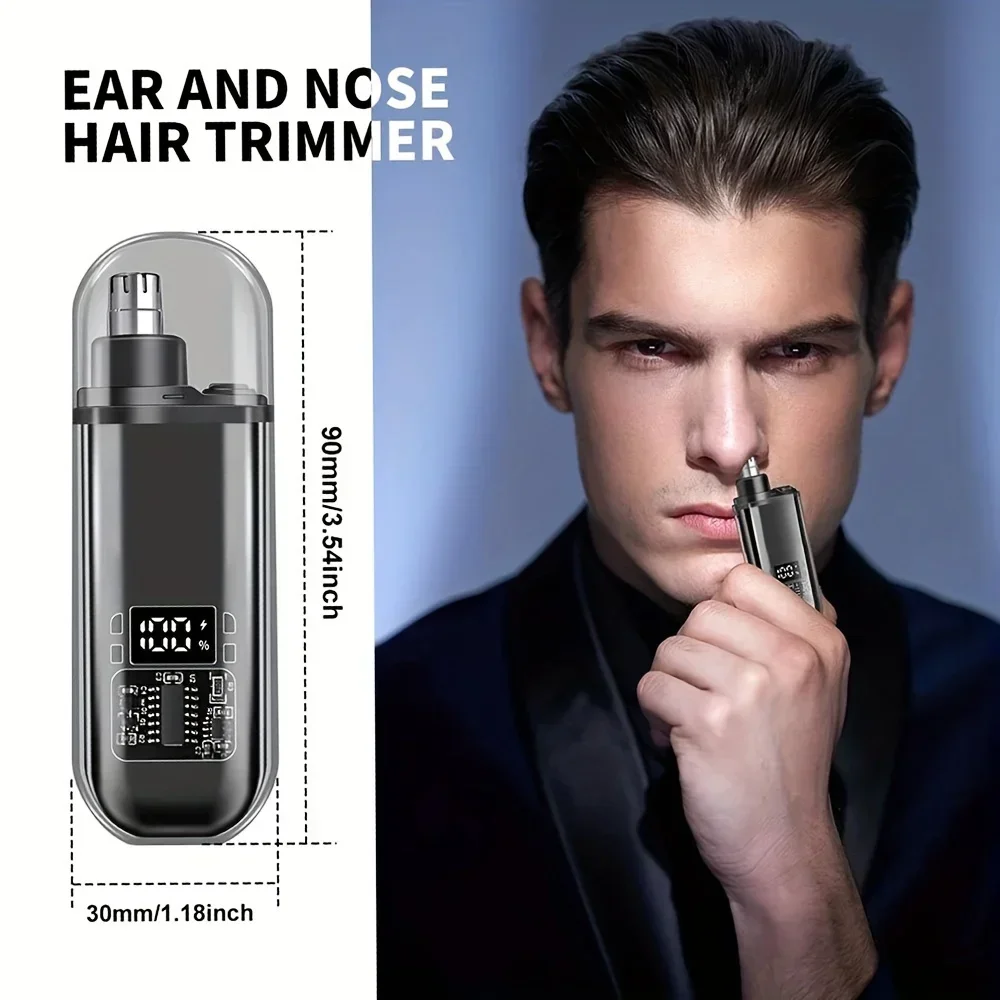 Mens Grooming Kit Bag - Tagliacapelli per naso e orecchie ricaricabile