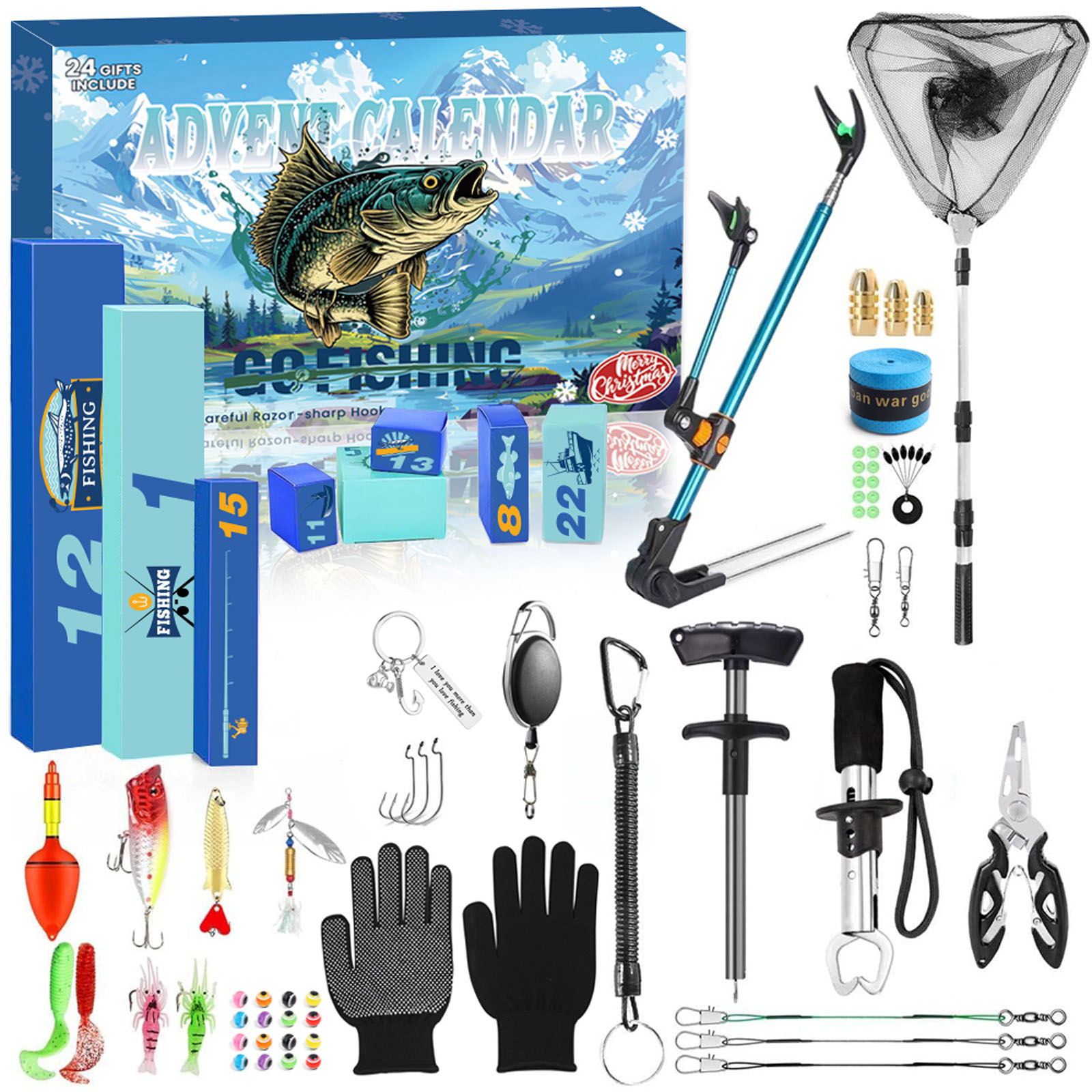 Mens Grooming Advent Calendar - Calendario dell'Avvento Attrezzatura da pesca natalizia